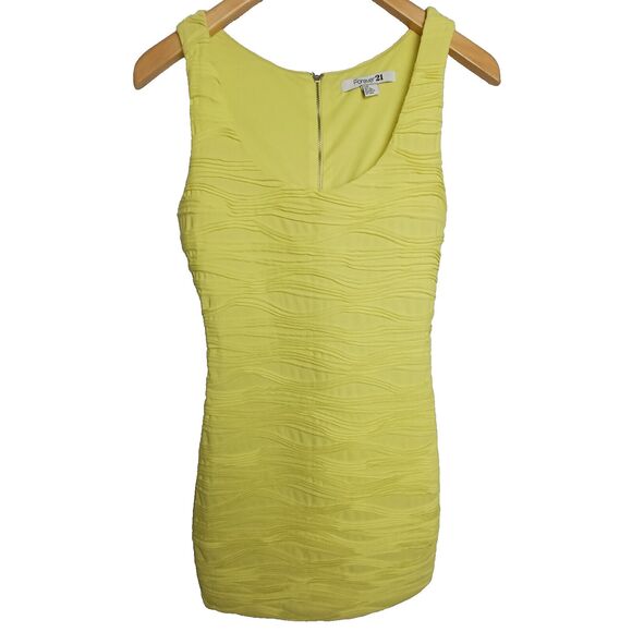 Forever 21 Neon Yellow Woman's Dress size small - Picture 1 of 7